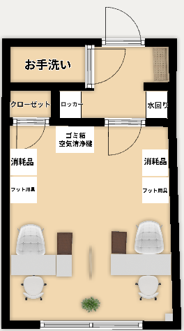 ネイル専用シェアサロンMieux大宮店の室内見取り図